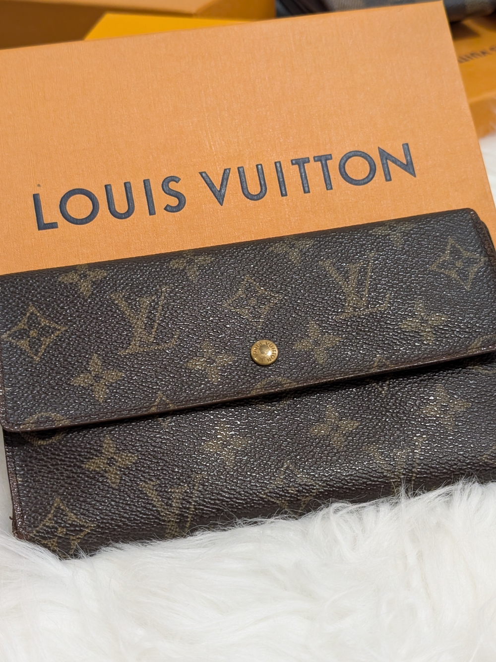 Vintage Louis Vuitton Monogram Continental Wallet - Brown & Gold Hardware